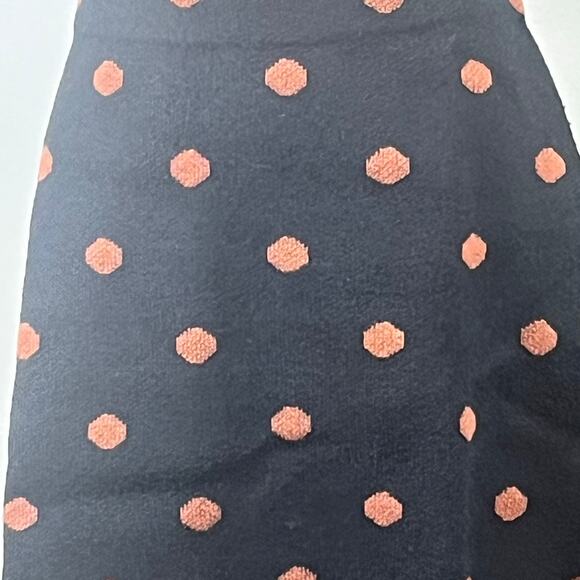 Loft Black with Brown Polka Dots Stretch Knit Skirt Size Medium - Picture 4 of 9